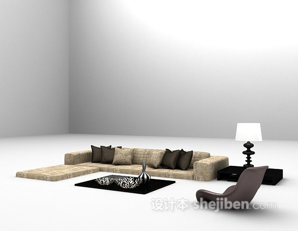 设计本矮沙发组合3d模型下载