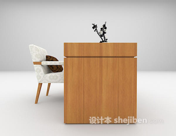 设计本书桌椅组合3d模型下载