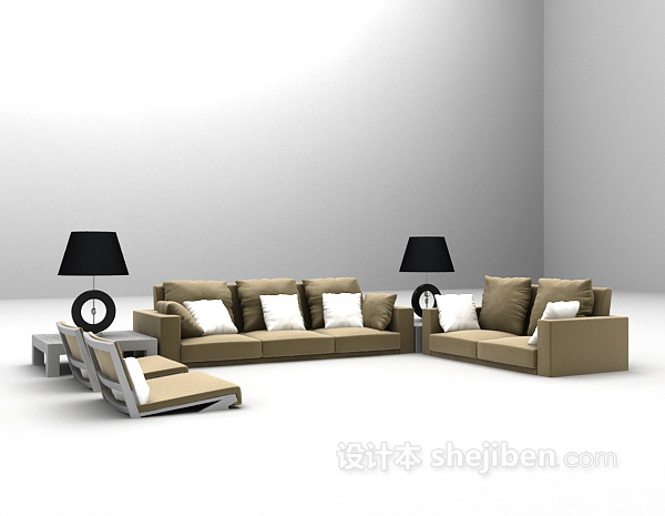 免费客厅沙发3d模型下载