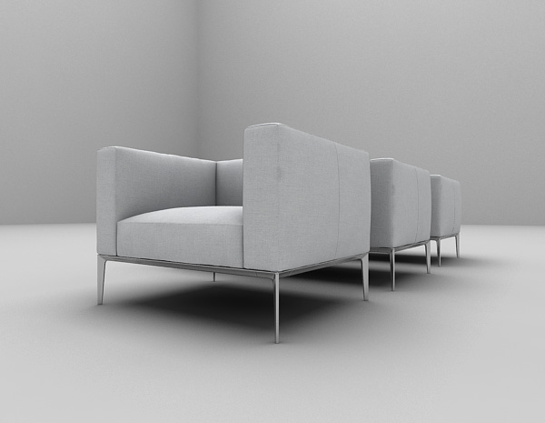 免费现代白色沙发3d模型下载