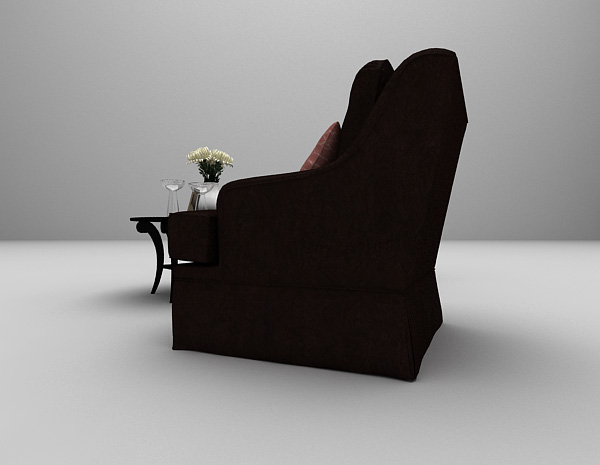 设计本黑色布艺沙发3d模型下载
