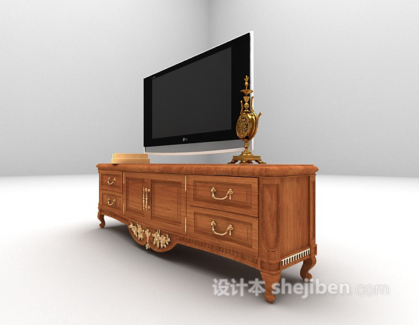 欧式风格古典欧式电视柜3d模型下载