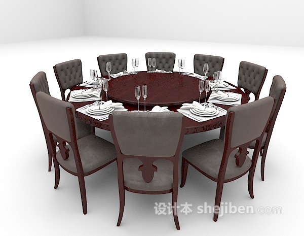 免费欧式木质餐桌大全3d模型下载