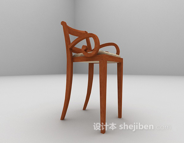 设计本木质吧椅3d模型下载