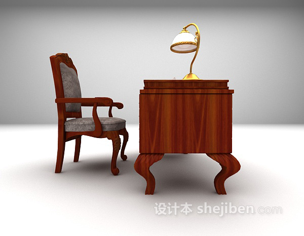 设计本欧式桌椅组合3d模型下载
