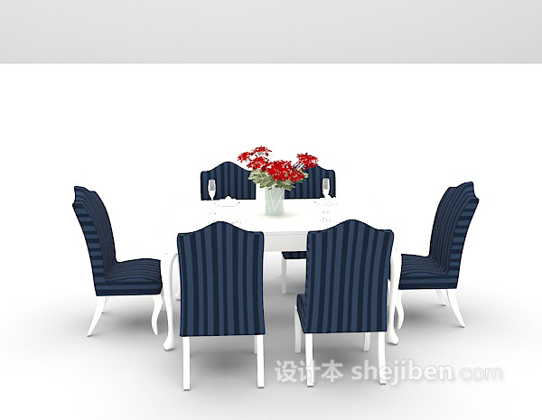 2015白色欧式餐桌欣赏3d模型下载