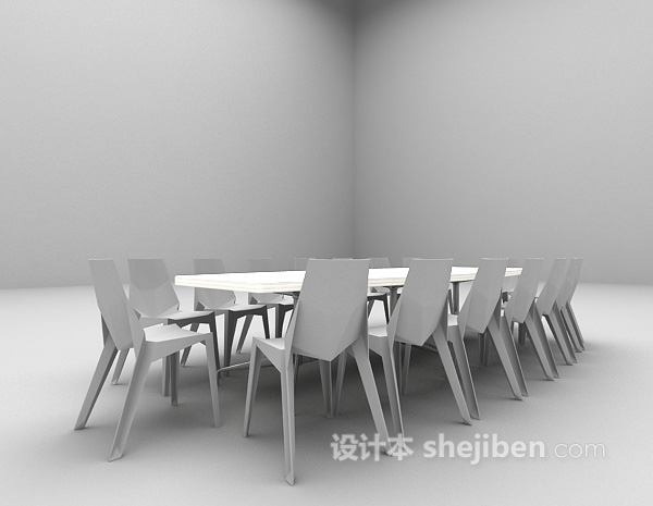 现代风格现代会议桌3d模型下载