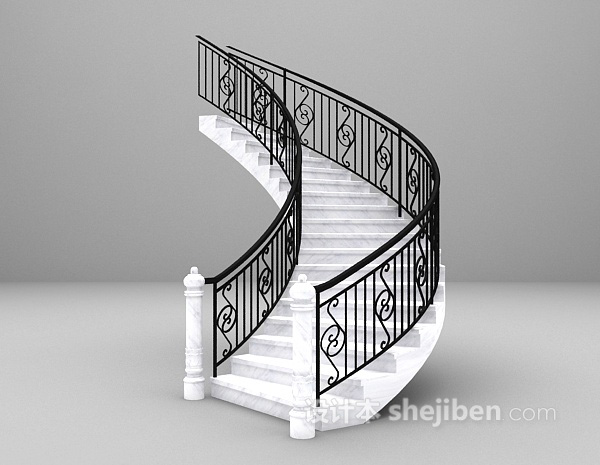 欧式风格楼梯3d模型下载
