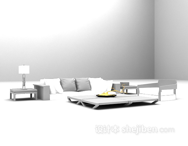 免费矮组合沙发3d模型下载