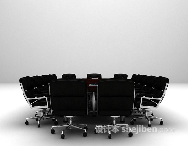 现代风格办公会议桌3d模型下载