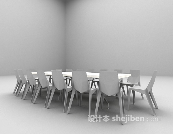 设计本现代会议桌3d模型下载