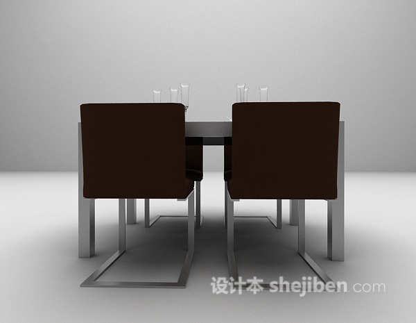 餐桌组合3d模型下载