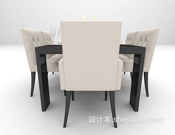 设计本欧式西餐餐桌大全3d模型下载