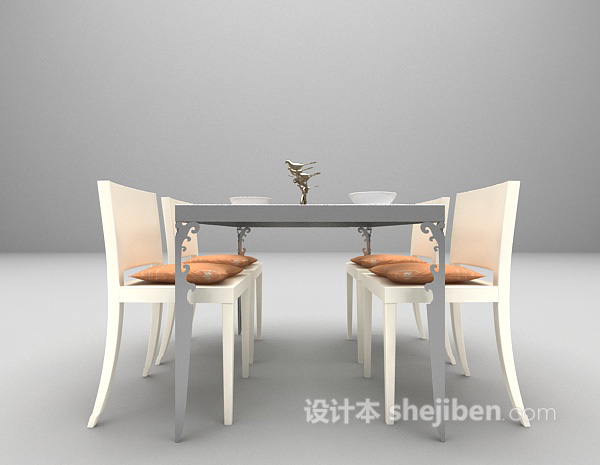 欧式餐桌免费3d模型下载