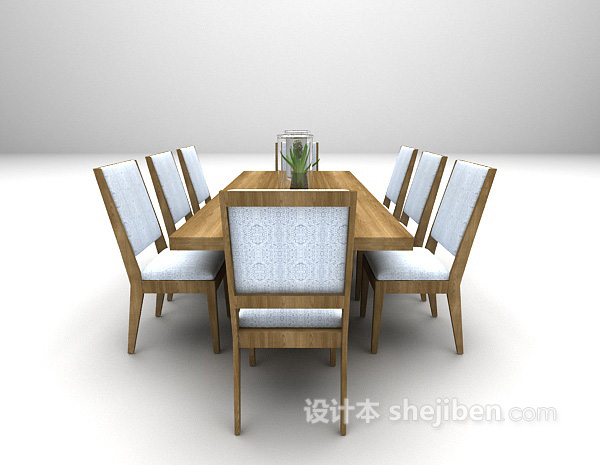 设计本现代棕色餐桌欣赏3d模型下载
