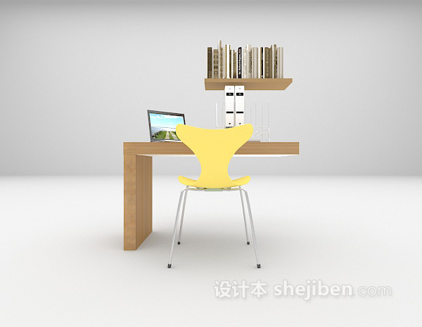 简洁书桌3d模型下载