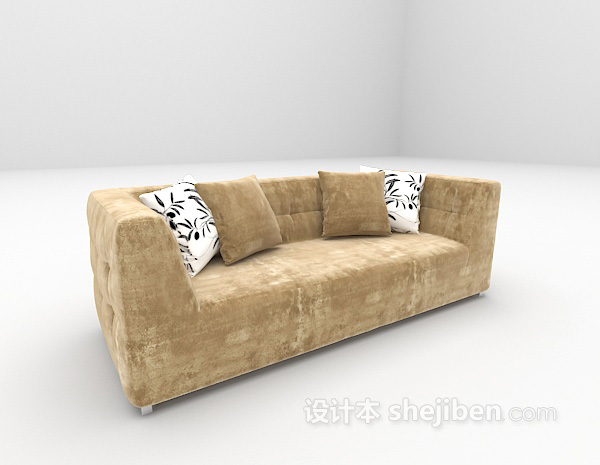 现代风格灰色双人沙发3d模型下载