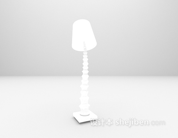 欧式风格白色台灯3d模型下载