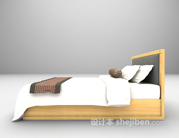 设计本单人床max3d模型下载