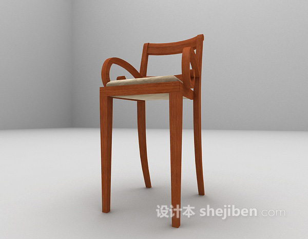 免费木质吧椅3d模型下载