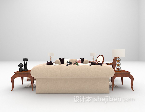 设计本欧式浅色沙发组合大全3d模型下载