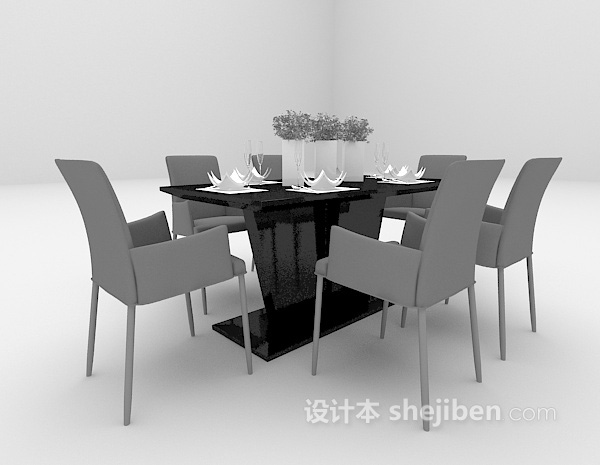 现代风格现代风格餐桌欣赏3d模型下载
