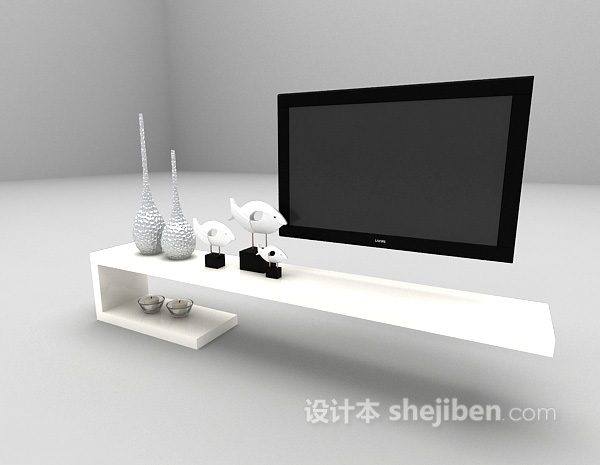 设计本现代简约电视柜3d模型下载