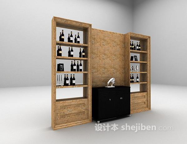现代风格酒柜欣赏3d模型下载