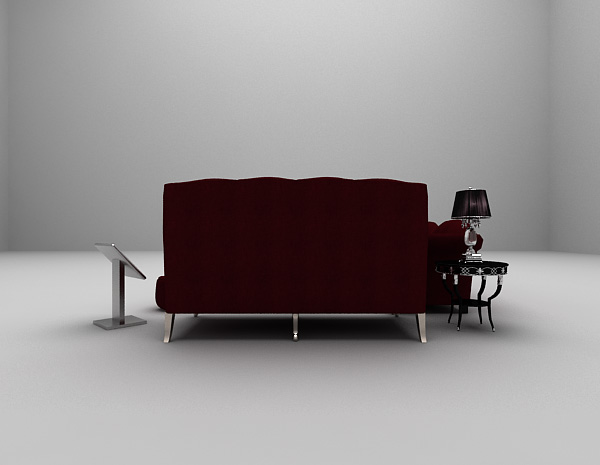 设计本红色沙发组合3d模型下载