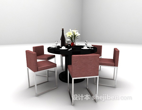 现代风格现代餐桌组合大全3d模型下载
