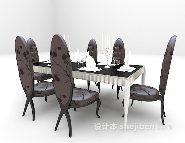 免费欧式个性桌椅3d模型下载