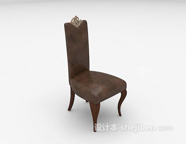 欧式风格欧式黑色家居椅3d模型下载