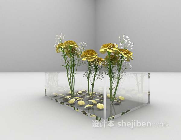 设计本植物装饰3d模型下载