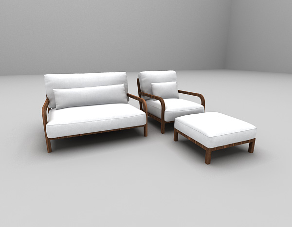 欧式风格休闲沙发3d模型下载