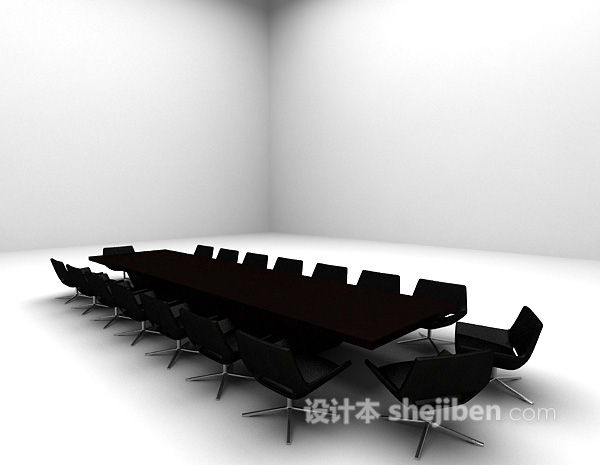 设计本大型会议桌3d模型下载
