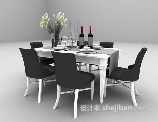 免费餐桌3d模型下载