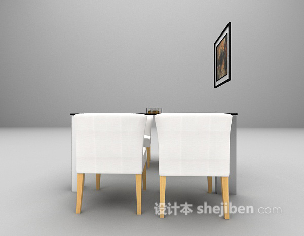 木质桌椅3d模型下载