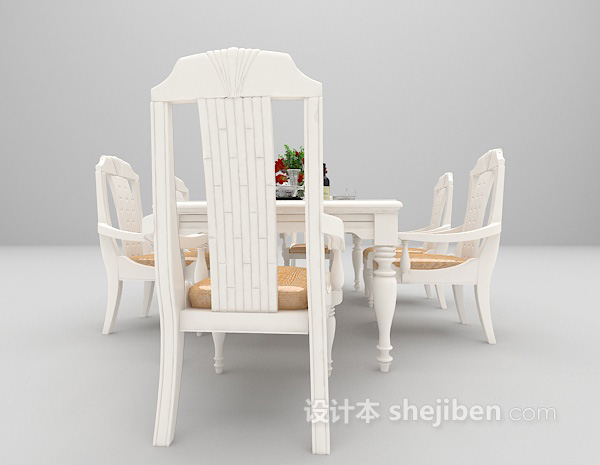设计本白色餐桌大全3d模型下载