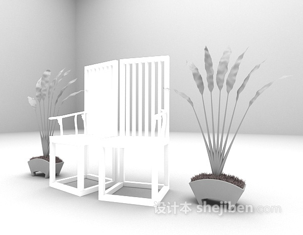 免费中式椅子3d模型下载