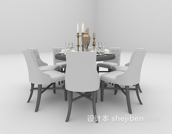 欧式风格欧式休闲桌椅组合3d模型下载
