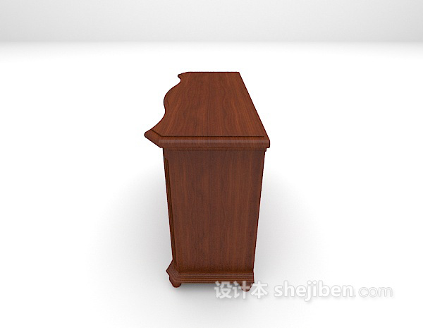 设计本美式实木床头柜3d模型下载