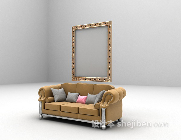 设计本简约欧式沙发3d模型下载