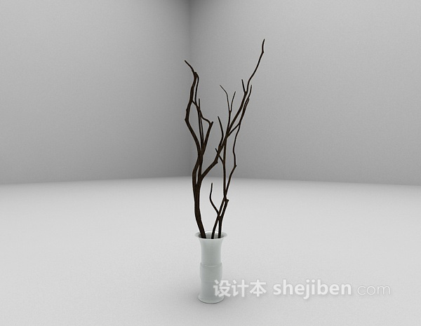 设计本木枝盆栽3d模型下载