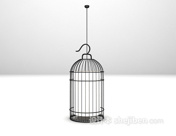 中式鸟笼吊灯3d模型下载