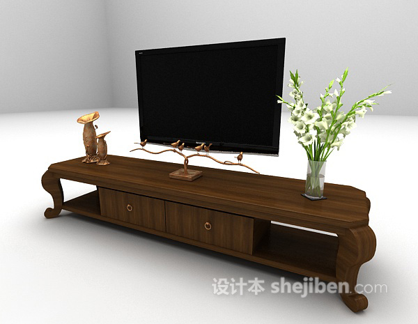设计本棕色木质电视柜大全3d模型下载