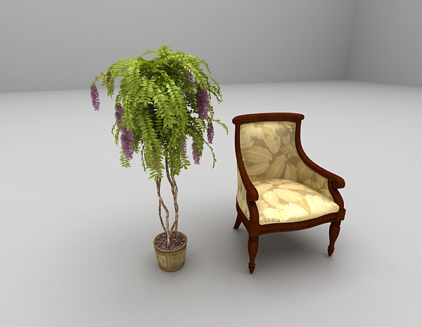欧式风格欧式木质沙发组合3d模型下载