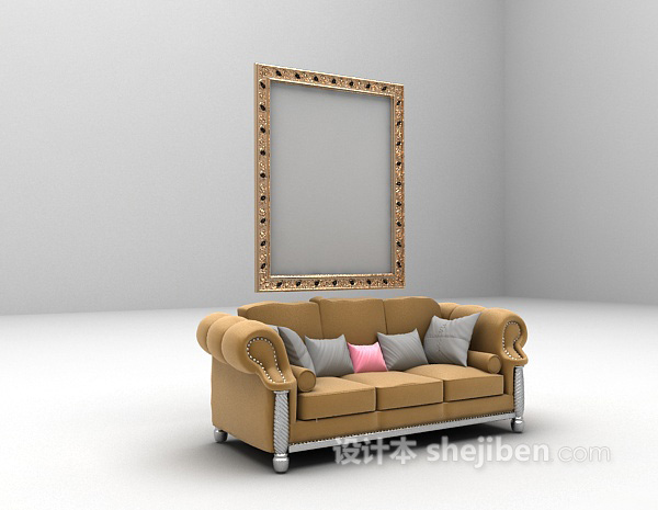 免费简约欧式沙发3d模型下载