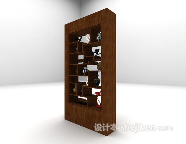 设计本木质展示柜3d模型下载