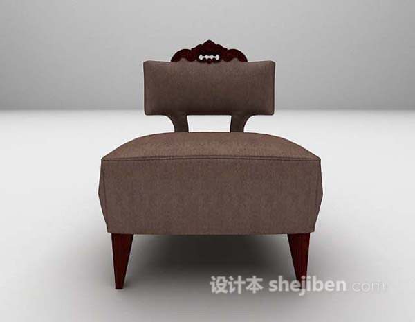 新古典皮质单椅3d模型下载