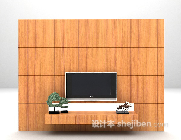 现代风格现代风格电视墙3d模型下载